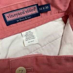 Vineyard Vines Men’s Size 33 X 30 Casual Chinos Club Pants Shrimp Coral Cotton